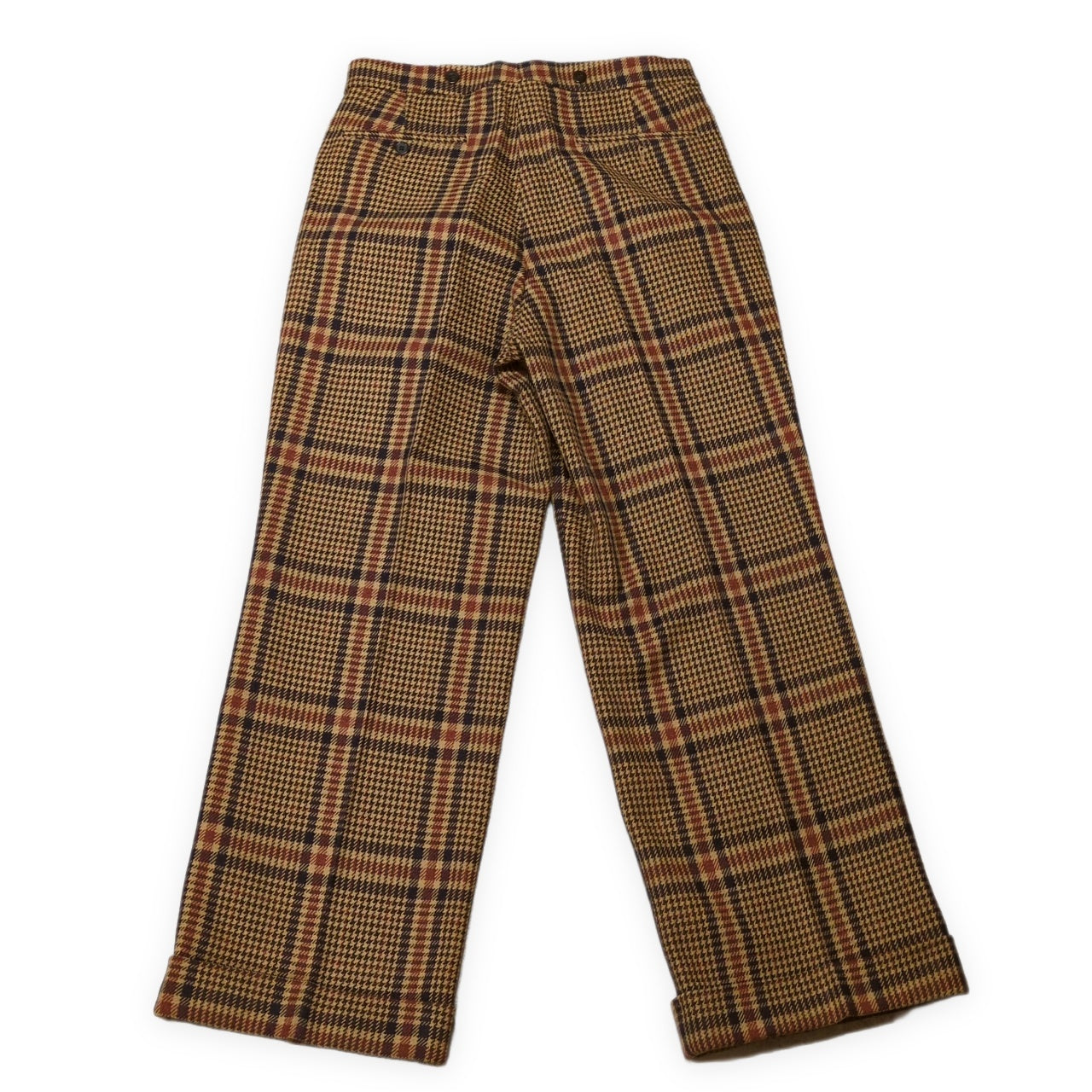 AMI Brown Check Wool Trousers Size 38