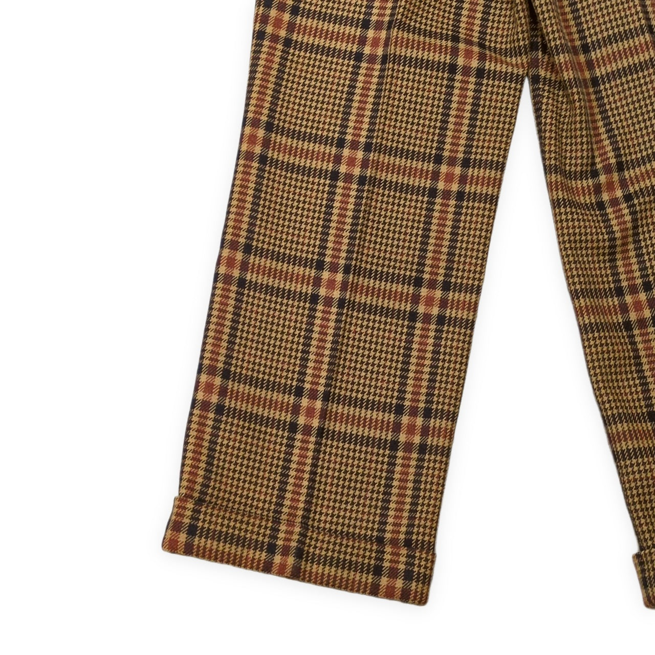AMI Brown Check Wool Trousers Size 38