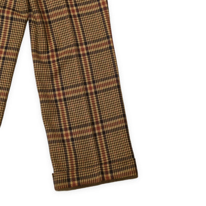 AMI Brown Check Wool Trousers Size 38