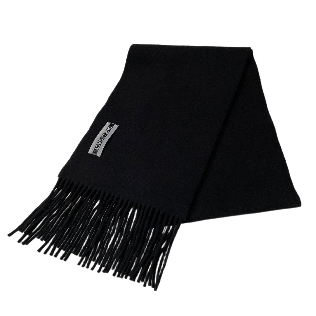 OUR LEGACY 24AW Black Double Wool Fringe Scarf Size ONE SIZE