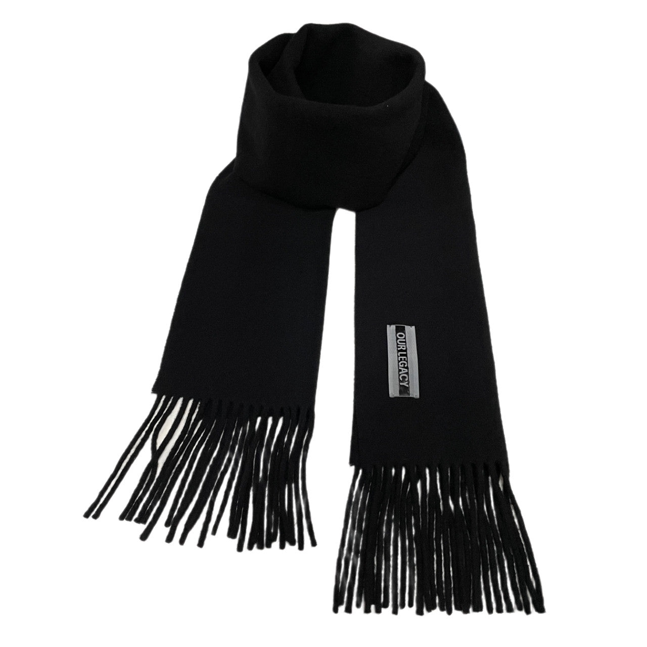 OUR LEGACY 24AW Black Double Wool Fringe Scarf Size ONE SIZE