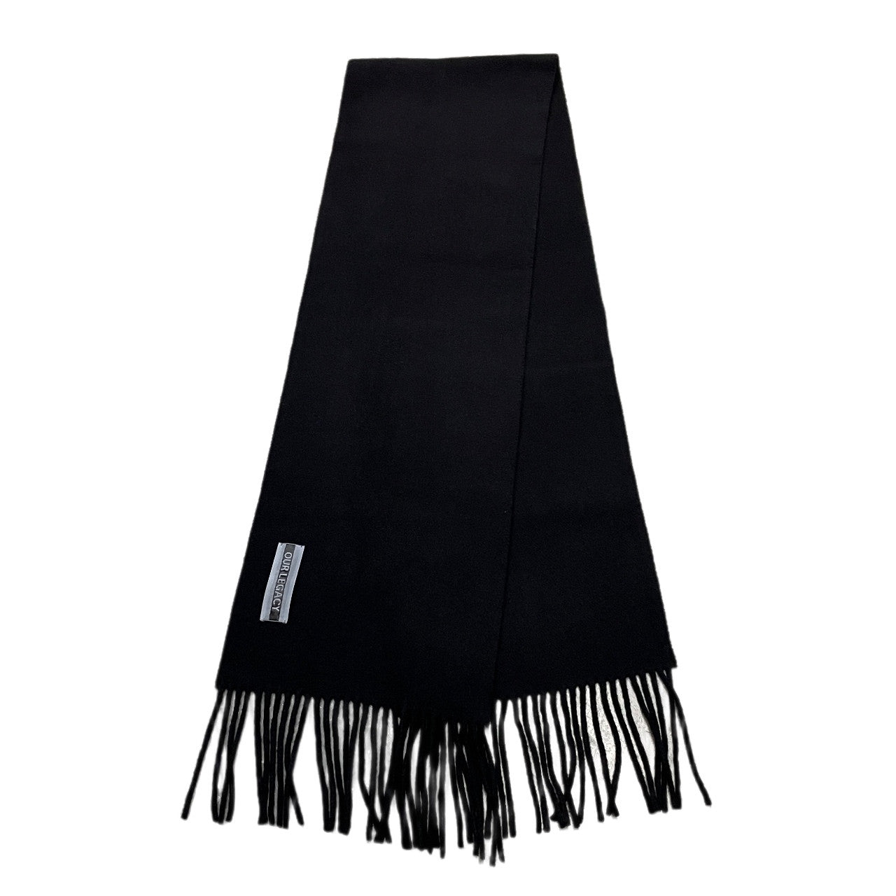 OUR LEGACY 24AW Black Double Wool Fringe Scarf Size ONE SIZE