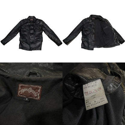 Vintage RETRO GRADE Black Leather Riders Jacket Size M