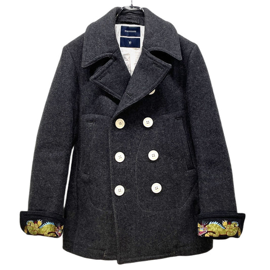 MIHARA YASUHIRO 00s Dragon Embroidered Pea Coat Size 46