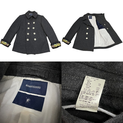 MIHARA YASUHIRO 00s Dragon Embroidered Pea Coat Size 46
