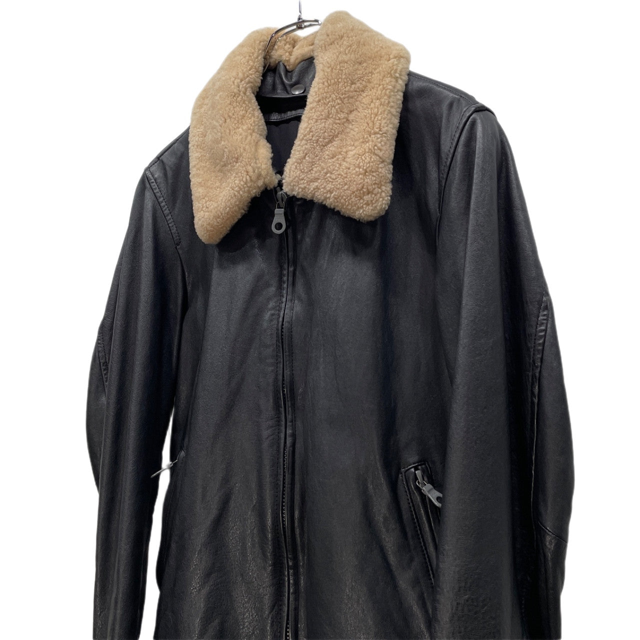 Yohji Yamamoto 10AW Horse Leather Boa Collar Riri Zip Size 2