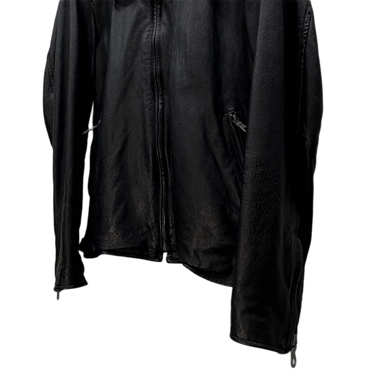 Yohji Yamamoto 10AW Horse Leather Boa Collar Riri Zip Size 2