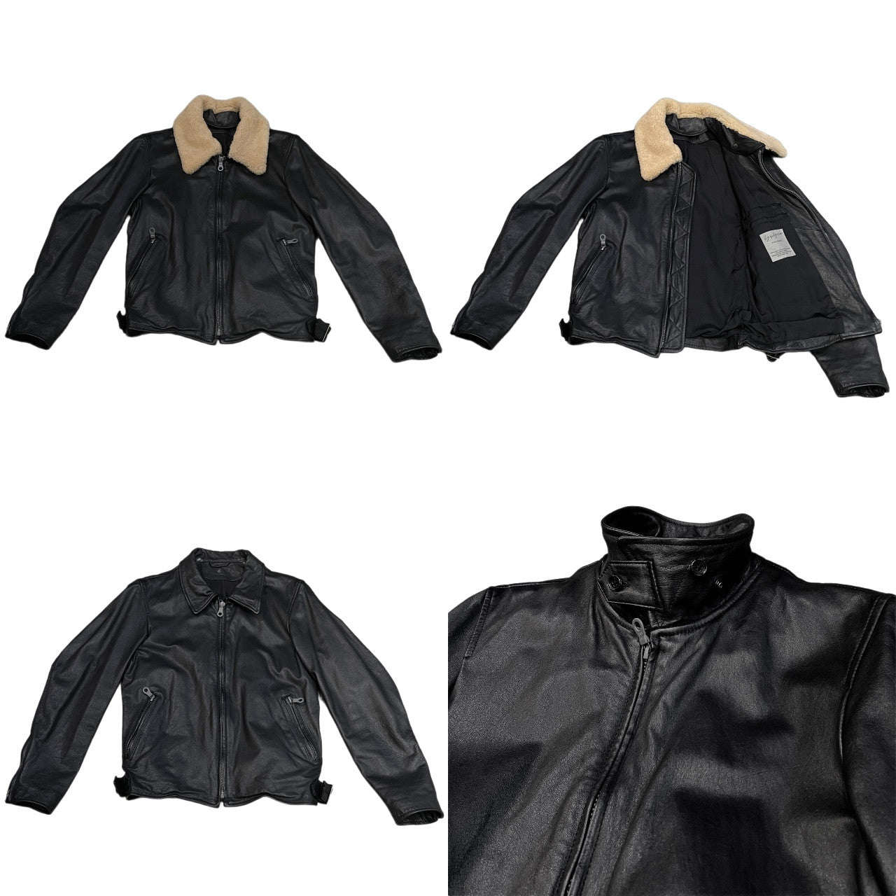 Yohji Yamamoto 10AW Horse Leather Boa Collar Riri Zip Size 2