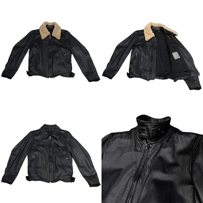 Yohji Yamamoto 10AW Horse Leather Boa Collar Riri Zip Size 2