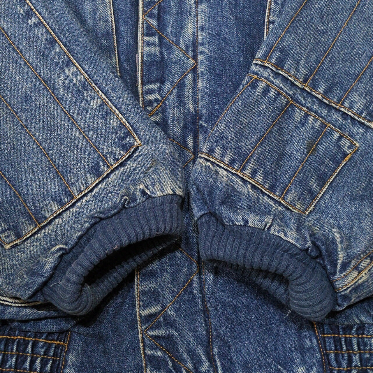 TOM HULCE 80s Vintage Blue Denim Bomber Jacket Size XXL