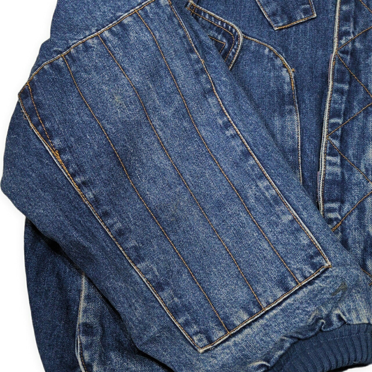 TOM HULCE 80s Vintage Blue Denim Bomber Jacket Size XXL