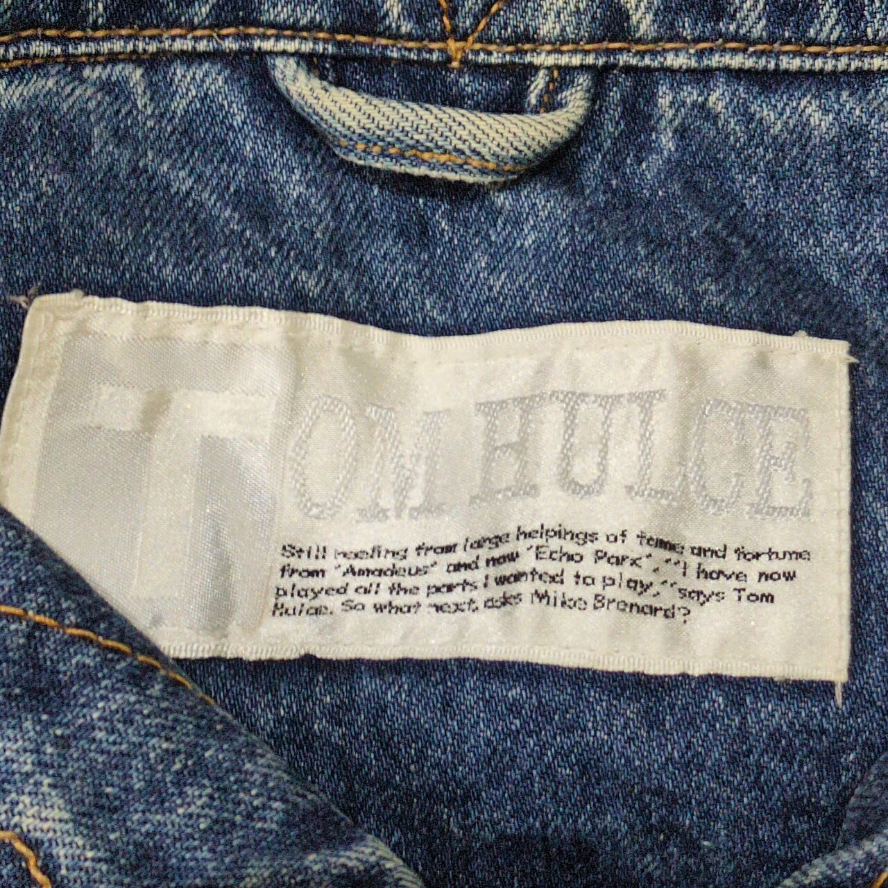 TOM HULCE 80s Vintage Blue Denim Bomber Jacket Size XXL