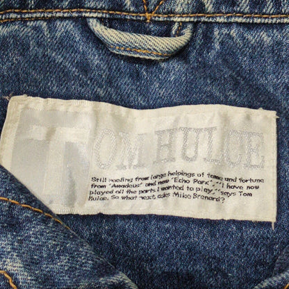TOM HULCE 80s Vintage Blue Denim Bomber Jacket Size XXL