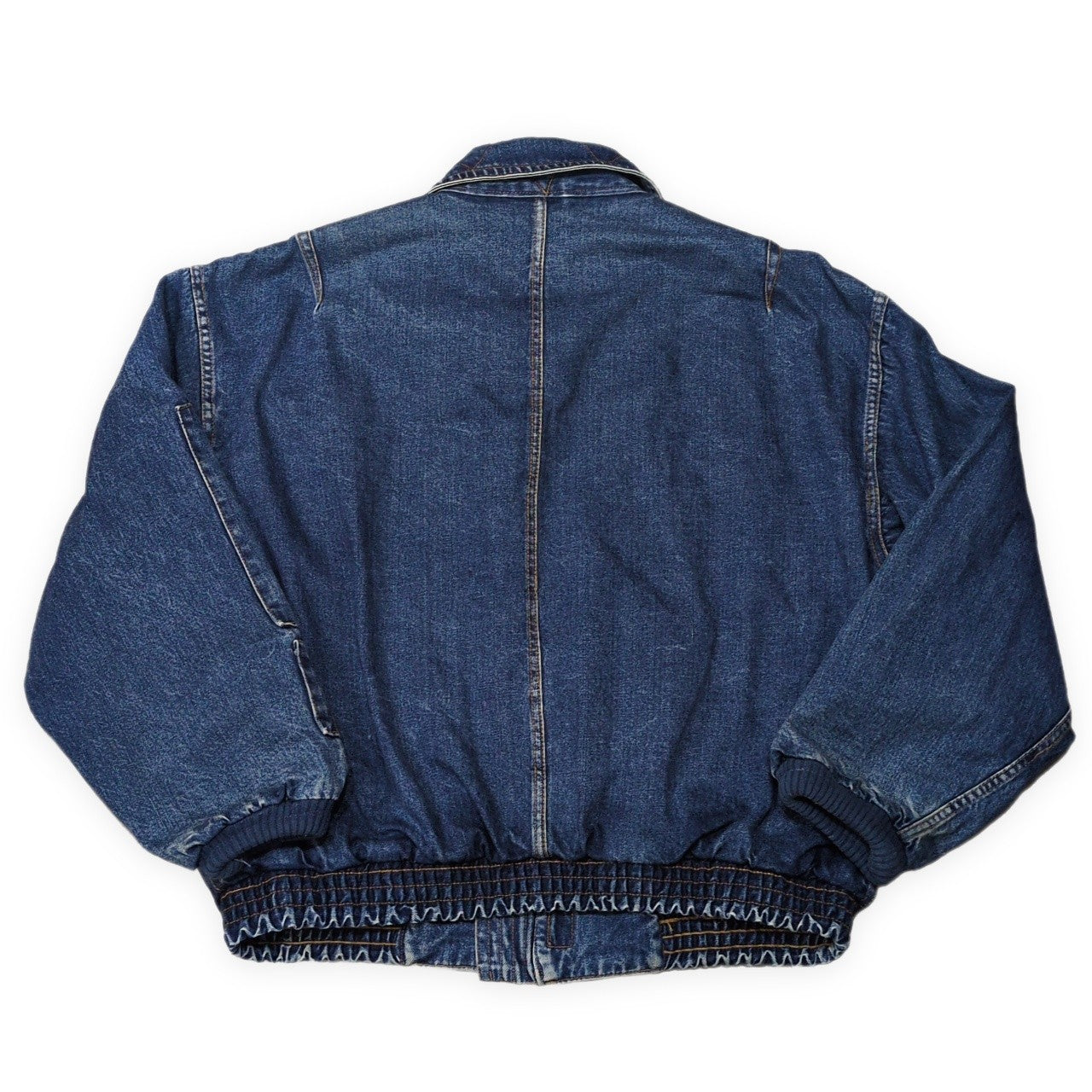 TOM HULCE 80s Vintage Blue Denim Bomber Jacket Size XXL