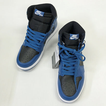 NIKE Air Jordan 1 Retro High OG Black Blue Sneakers Size 26.0