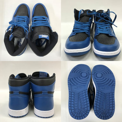 NIKE Air Jordan 1 Retro High OG Black Blue Sneakers Size 26.0