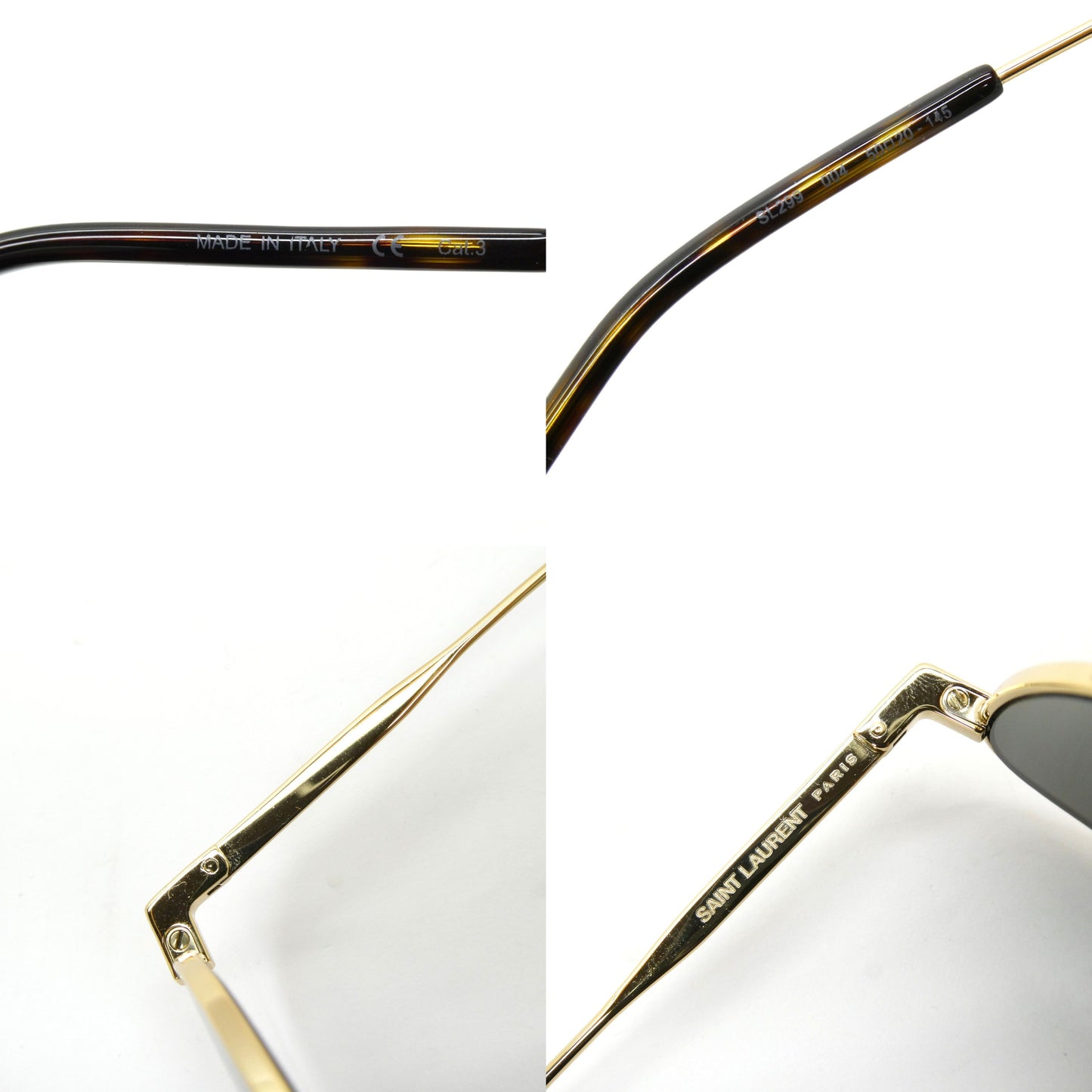 SAINT LAURENT SL299 Gold/Black Lens Sunglasses Size ONE SIZE