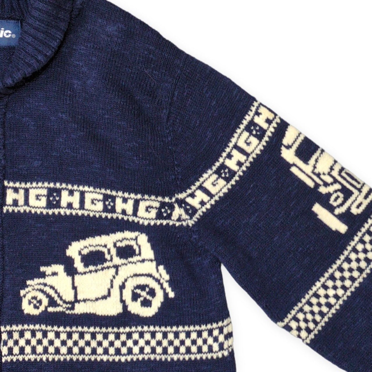 HYSTERIC GLAMOUR 00s Navy Shawl Collar Knit Cardigan Size M