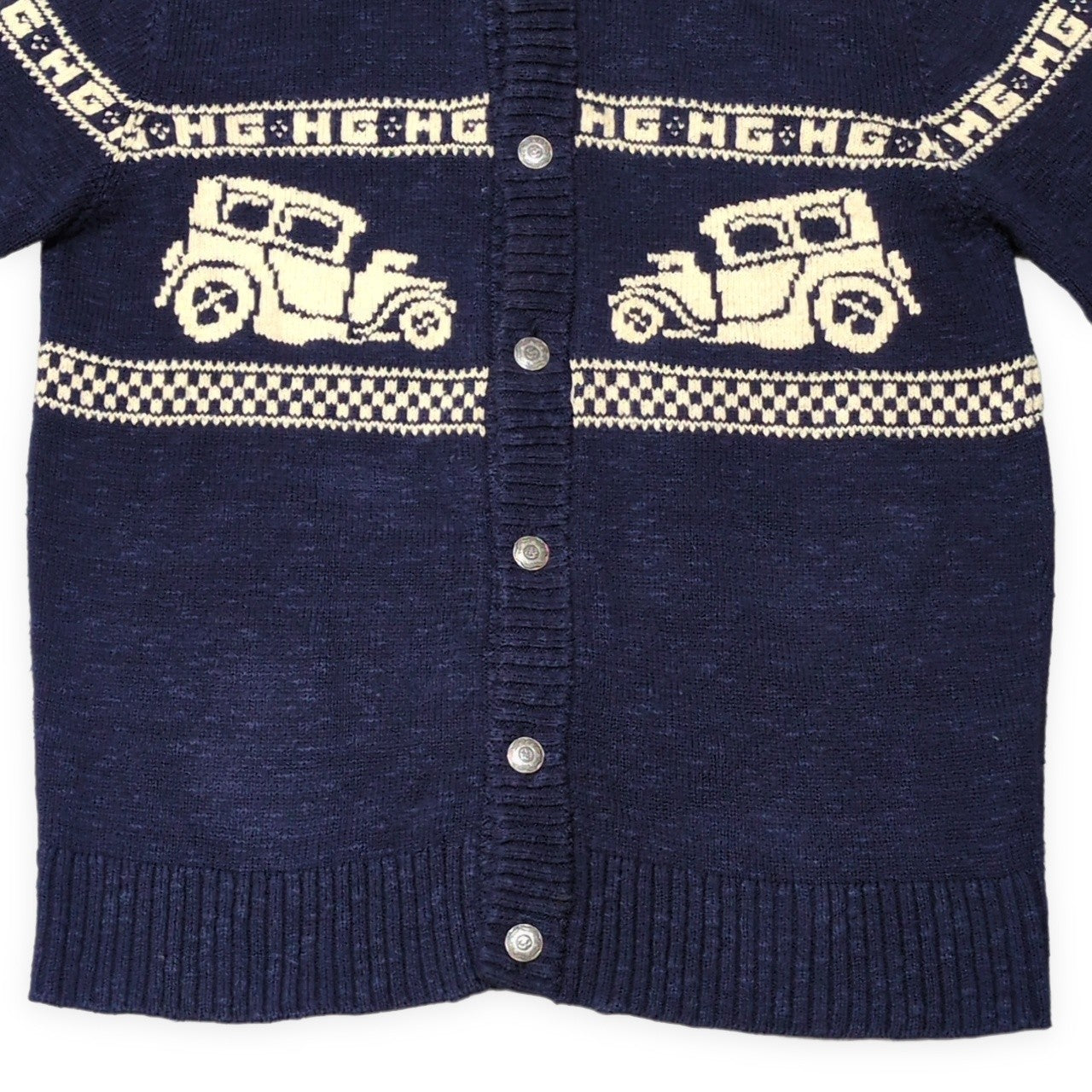 HYSTERIC GLAMOUR 00s Navy Shawl Collar Knit Cardigan Size M