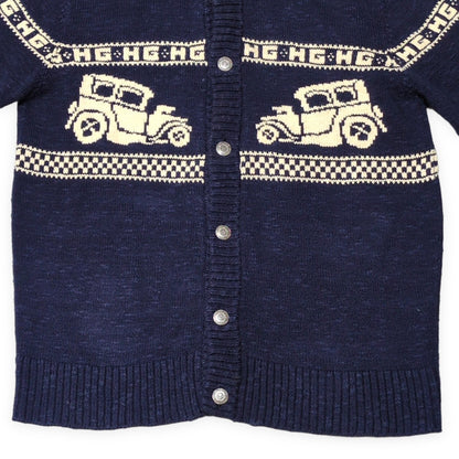 HYSTERIC GLAMOUR 00s Navy Shawl Collar Knit Cardigan Size M