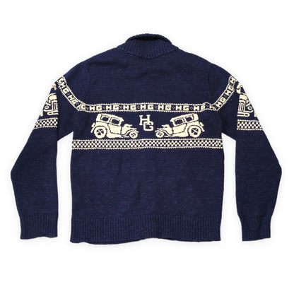 HYSTERIC GLAMOUR 00s Navy Shawl Collar Knit Cardigan Size M