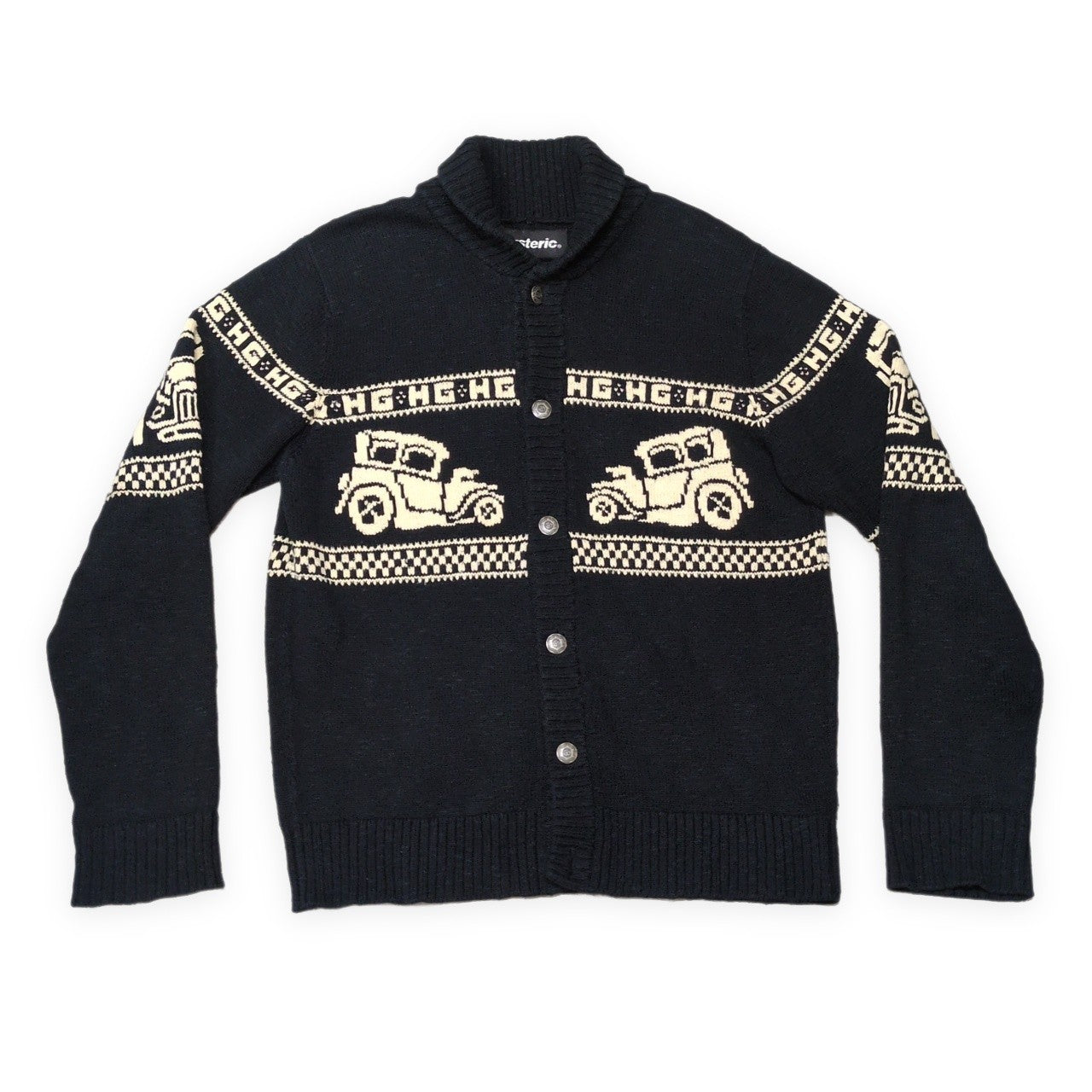 HYSTERIC GLAMOUR 00s Classic Car Collar Cardigan Size M