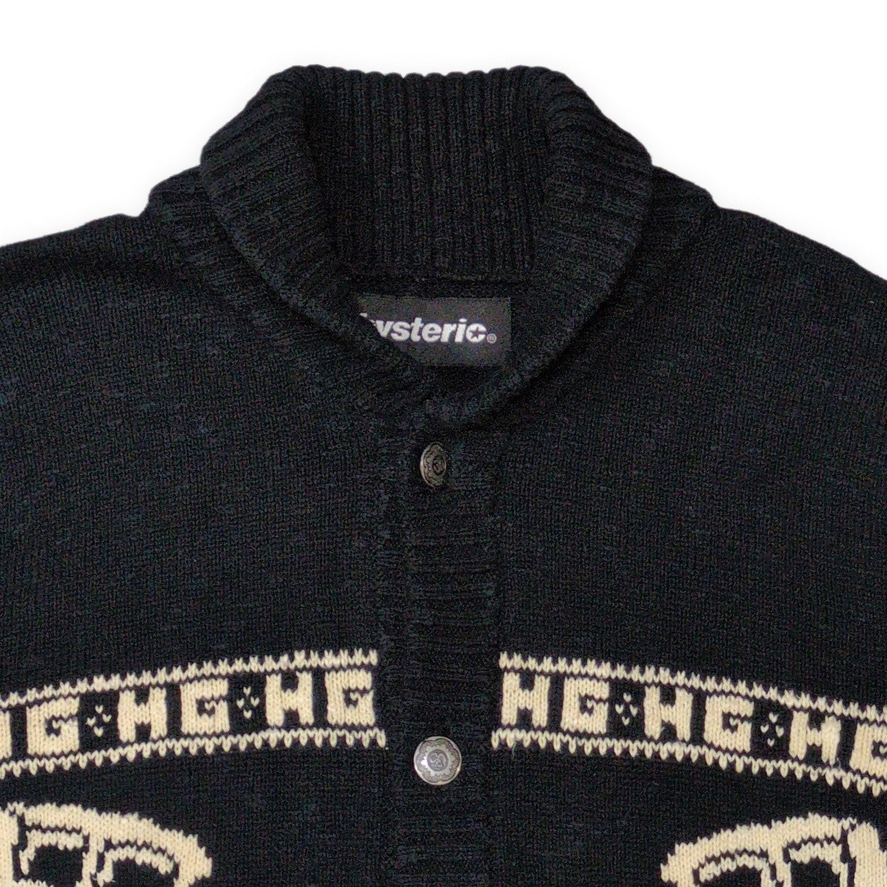 HYSTERIC GLAMOUR 00s Classic Car Collar Cardigan Size M