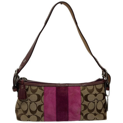 Coach Signature Monogram Canvas Suede Tassel