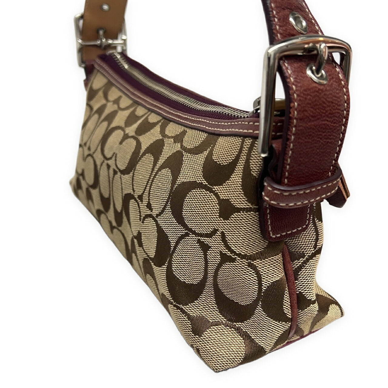 Coach Signature Monogram Canvas Suede Tassel