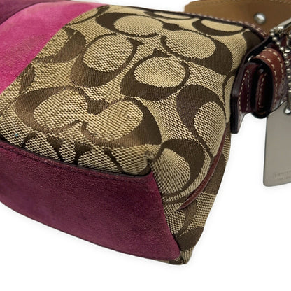 Coach Signature Monogram Canvas Suede Tassel