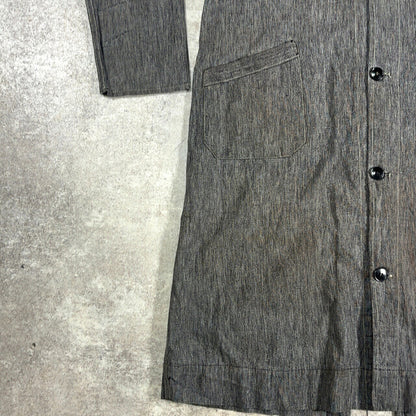 Vintage French 50s Black Chambray Atelier Coat Size S