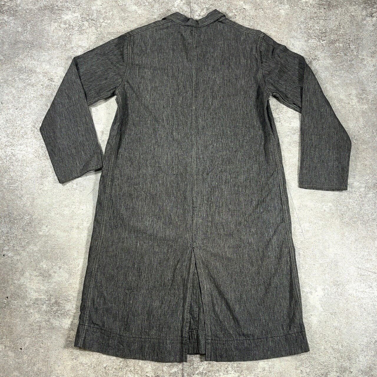 Vintage French 50s Black Chambray Atelier Coat Size S