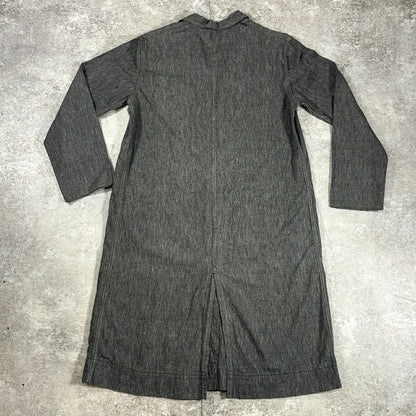 Vintage French 50s Black Chambray Atelier Coat Size S