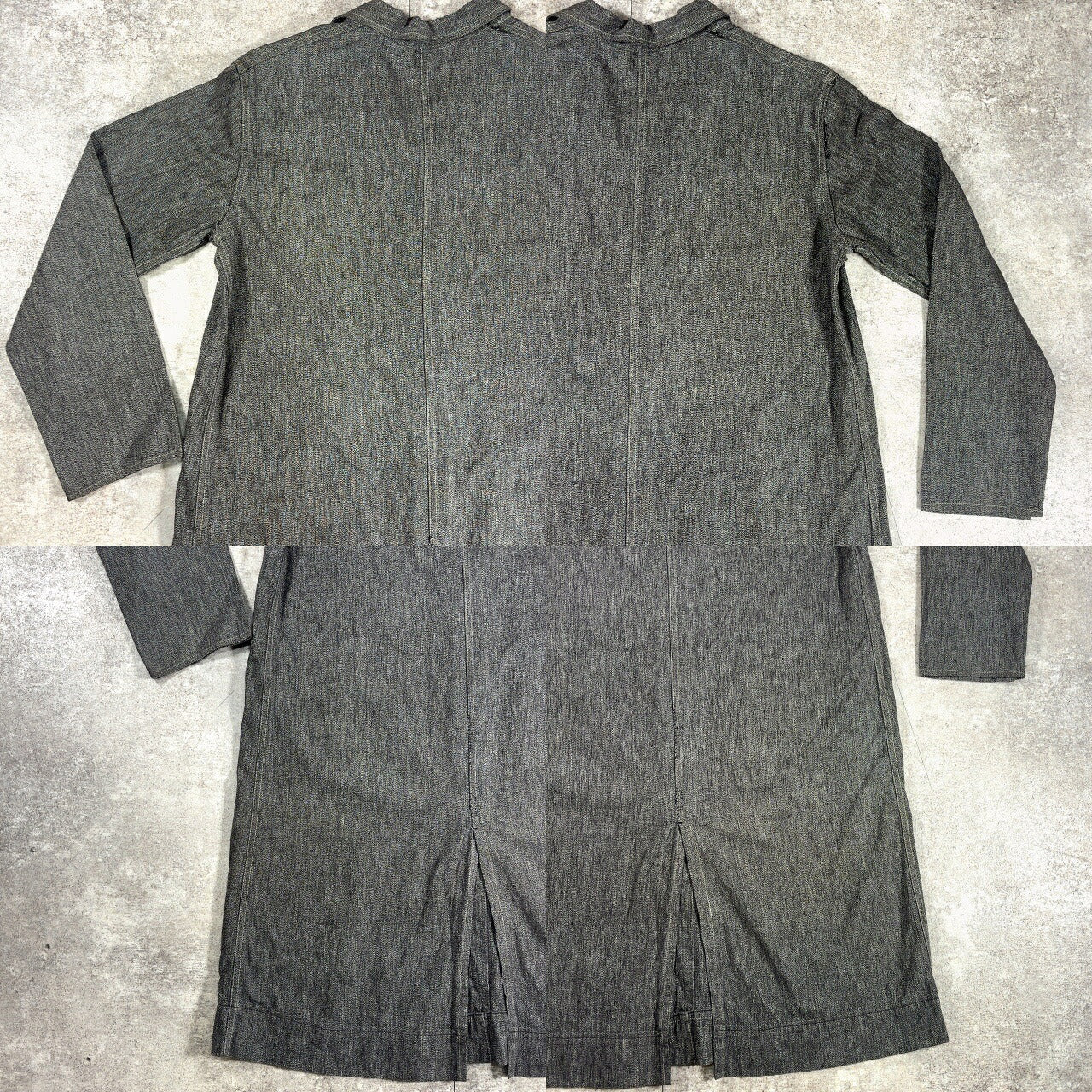 Vintage French 50s Black Chambray Atelier Coat Size S