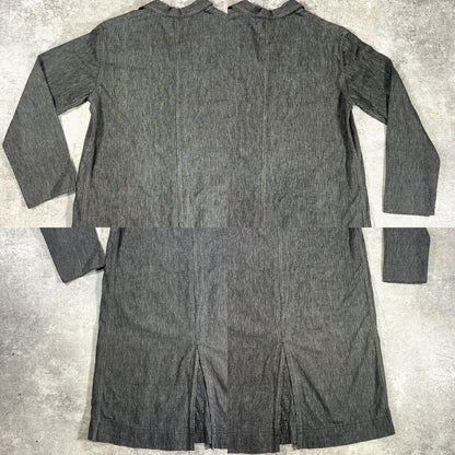 Vintage French 50s Black Chambray Atelier Coat Size S