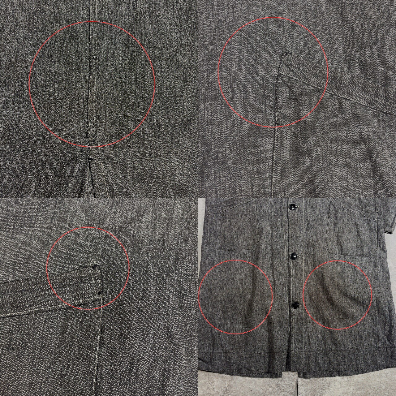 Vintage French 50s Black Chambray Atelier Coat Size S