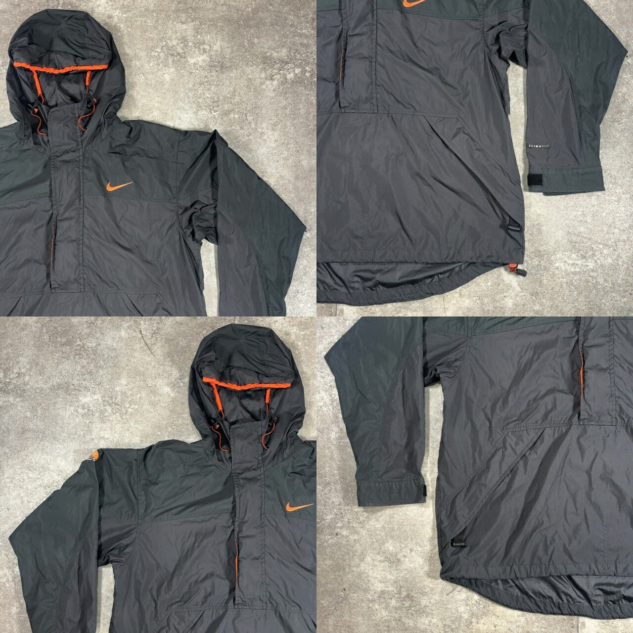 NIKE ACG 90s Gorpcore Polyester Anorak Jacket Black Hoodie Size L