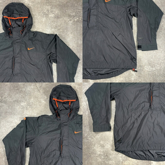 NIKE ACG 90s Gorpcore Polyester Anorak Jacket Black Hoodie Size L