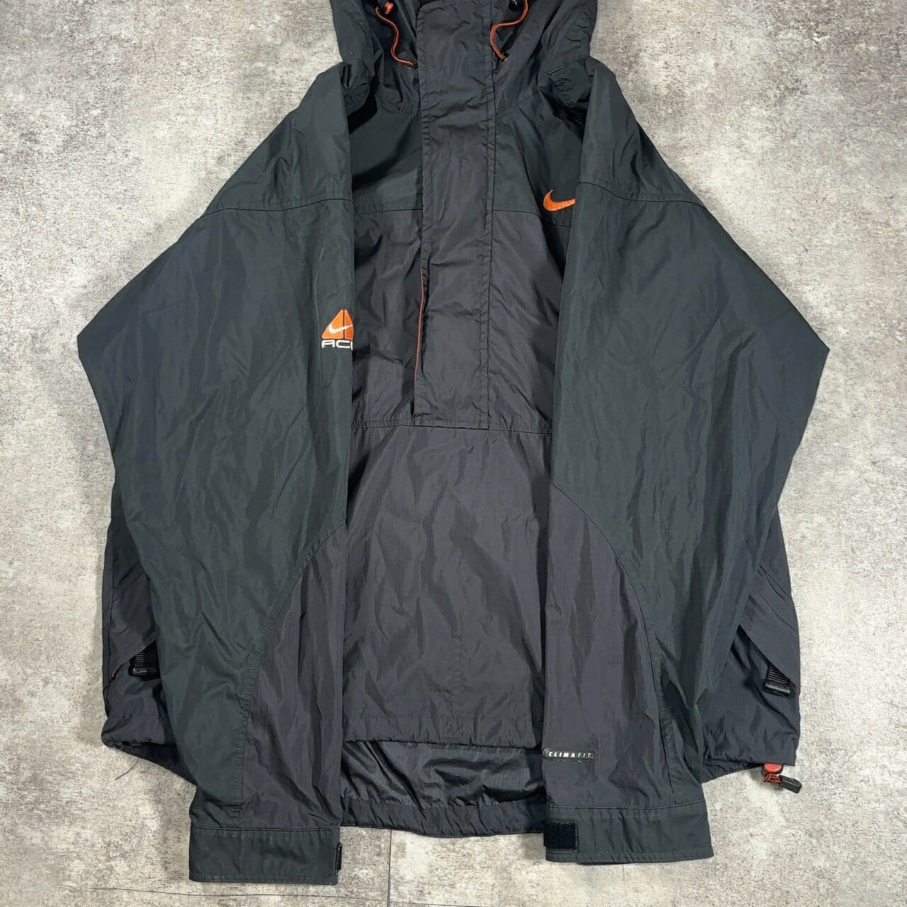 NIKE ACG 90s Gorpcore Polyester Anorak Jacket Black Hoodie Size L