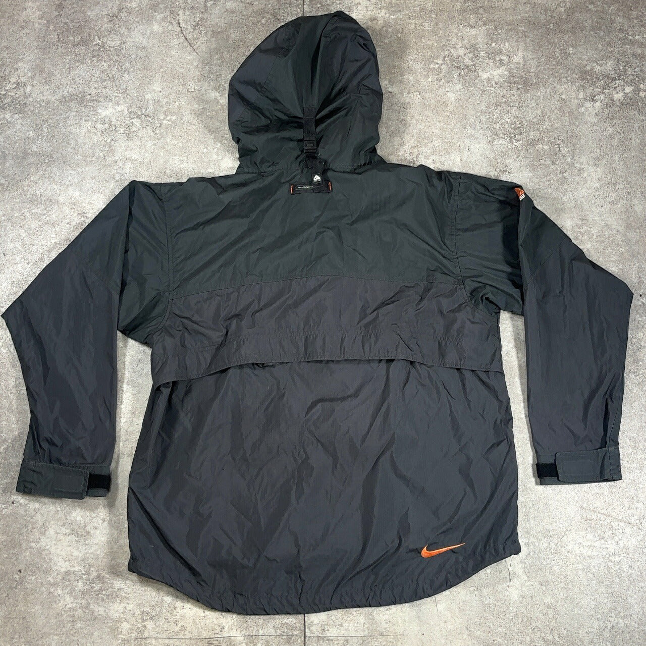 NIKE ACG 90s Gorpcore Polyester Anorak Jacket Black Hoodie Size L
