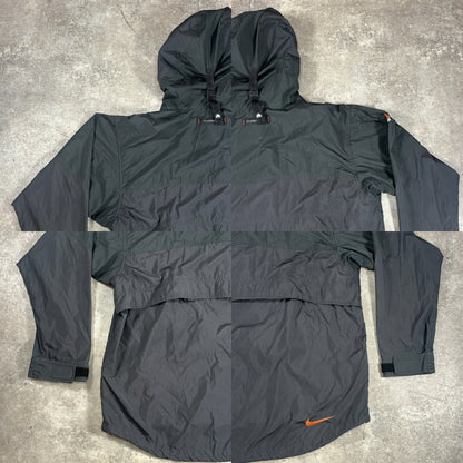 NIKE ACG 90s Gorpcore Polyester Anorak Jacket Black Hoodie Size L