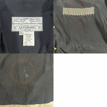 LE GARAGE 80s French Vintage Black Rayon Sleeve Shirt Size S