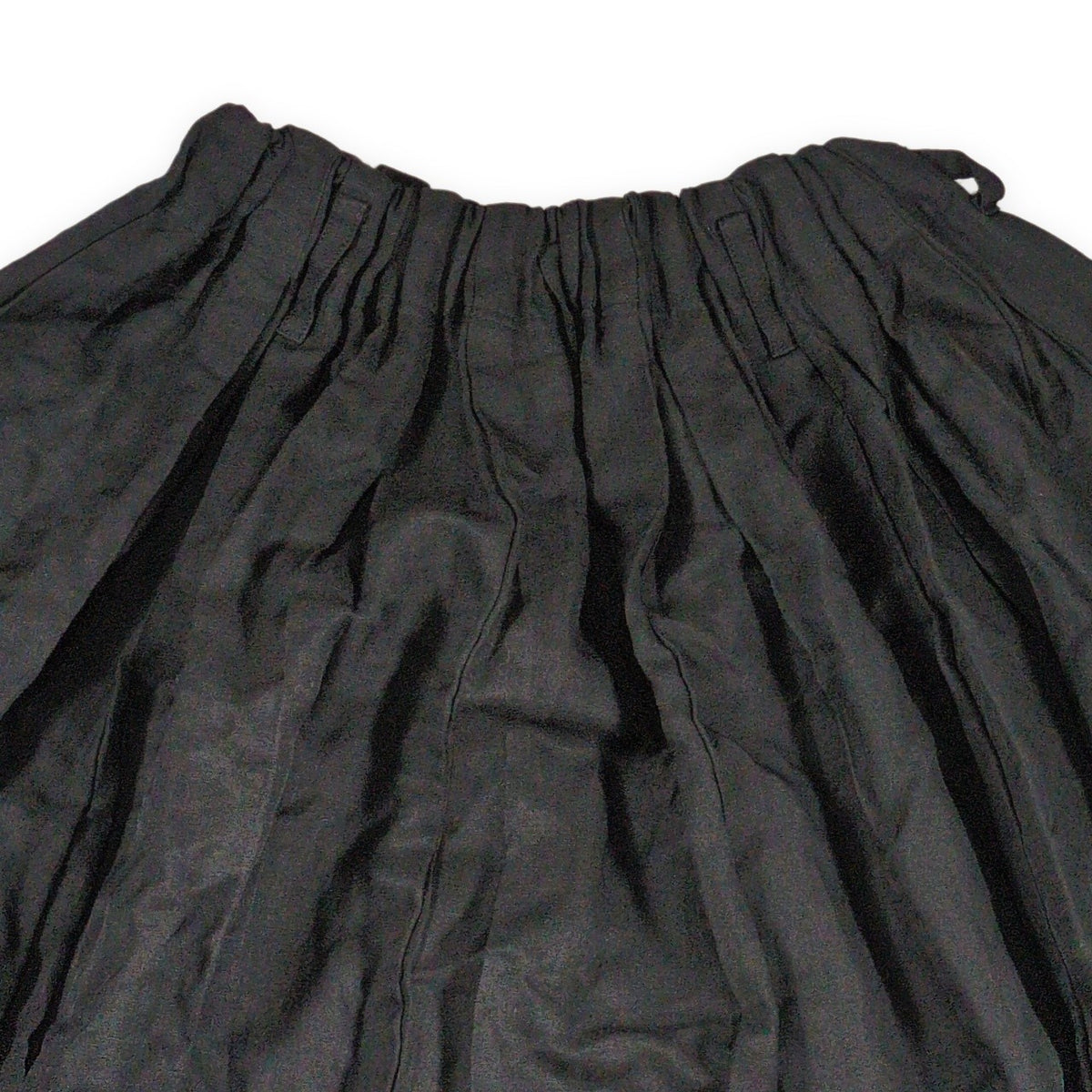 Y's Black Gathered Midi Skirt