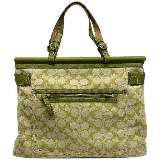 COACH Signature Soho Turnlock Canvas Bag Green Size ONE SIZE