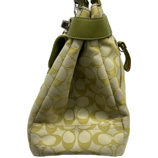 COACH Signature Soho Turnlock Canvas Bag Green Size ONE SIZE
