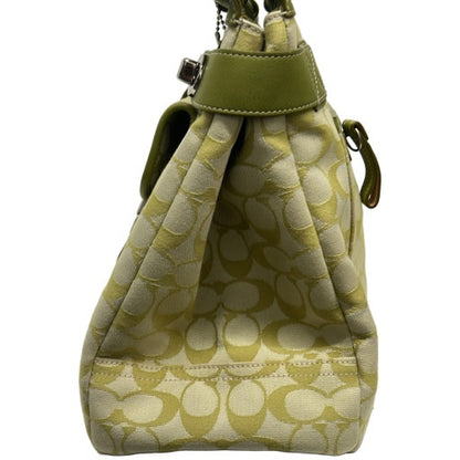 COACH Signature Soho Turnlock Canvas Bag Green Size ONE SIZE