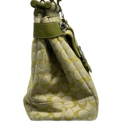 COACH Signature Soho Turnlock Canvas Bag Green Size ONE SIZE