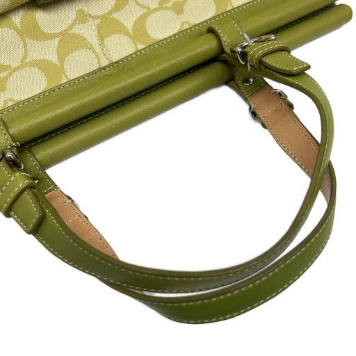 COACH Signature Soho Turnlock Canvas Bag Green Size ONE SIZE