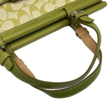 COACH Signature Soho Turnlock Canvas Bag Green Size ONE SIZE