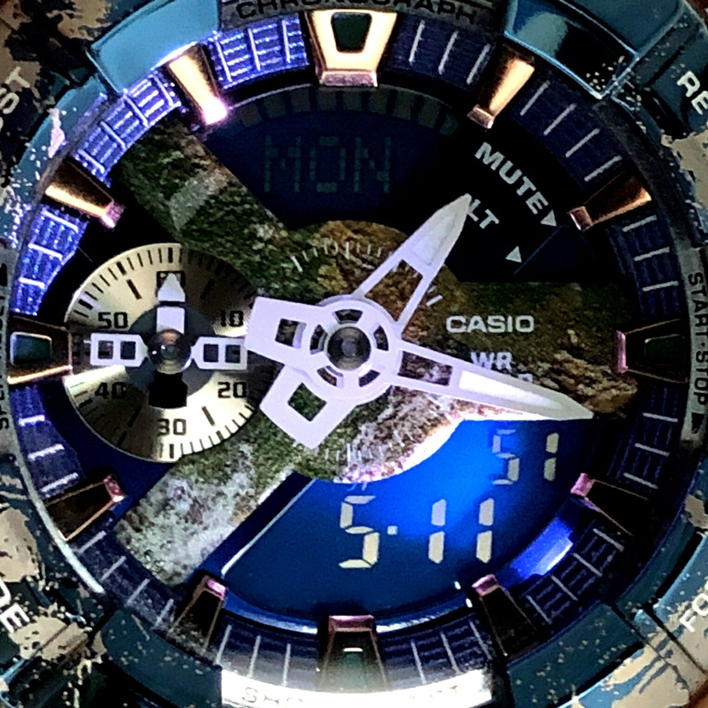G-SHOCK Earth Motif Metal Bezel ONE SIZE Watch Size ONE SIZE